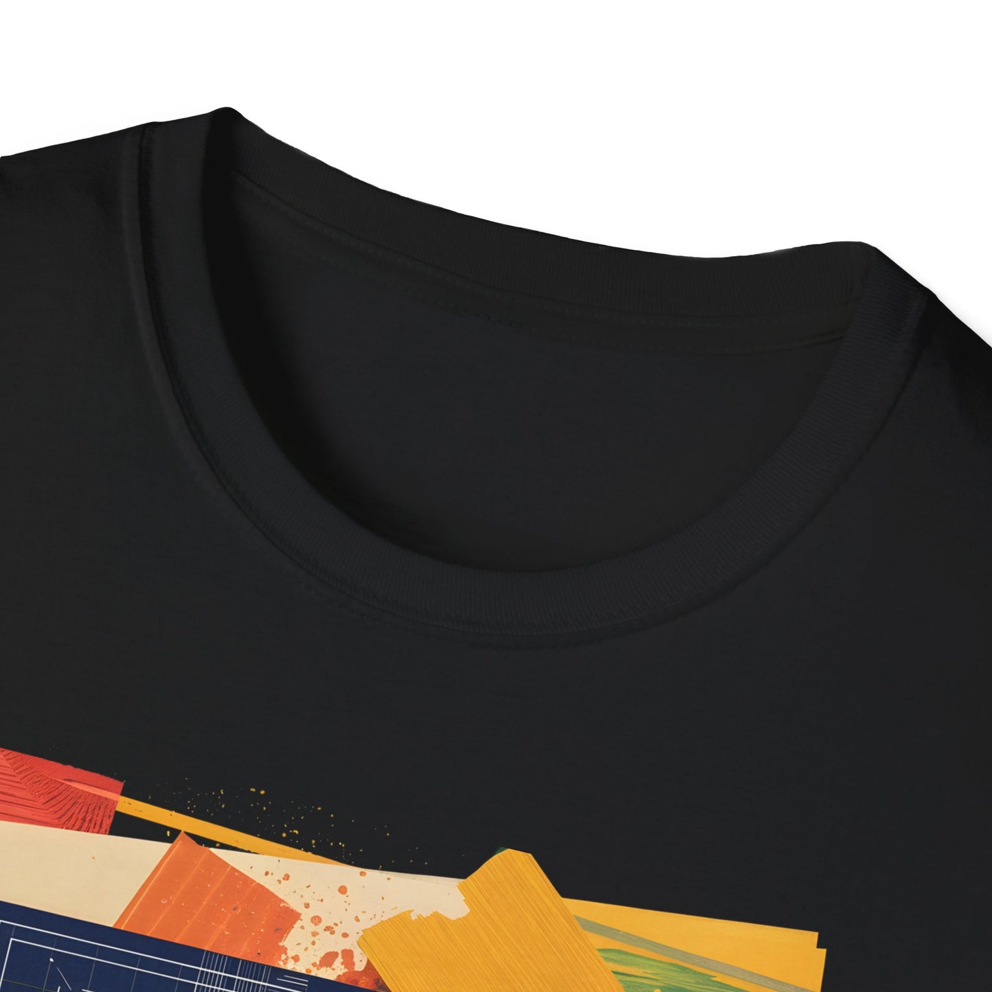 Blueprint Pizza Love - Abstract Geometric Art Food T-shirt