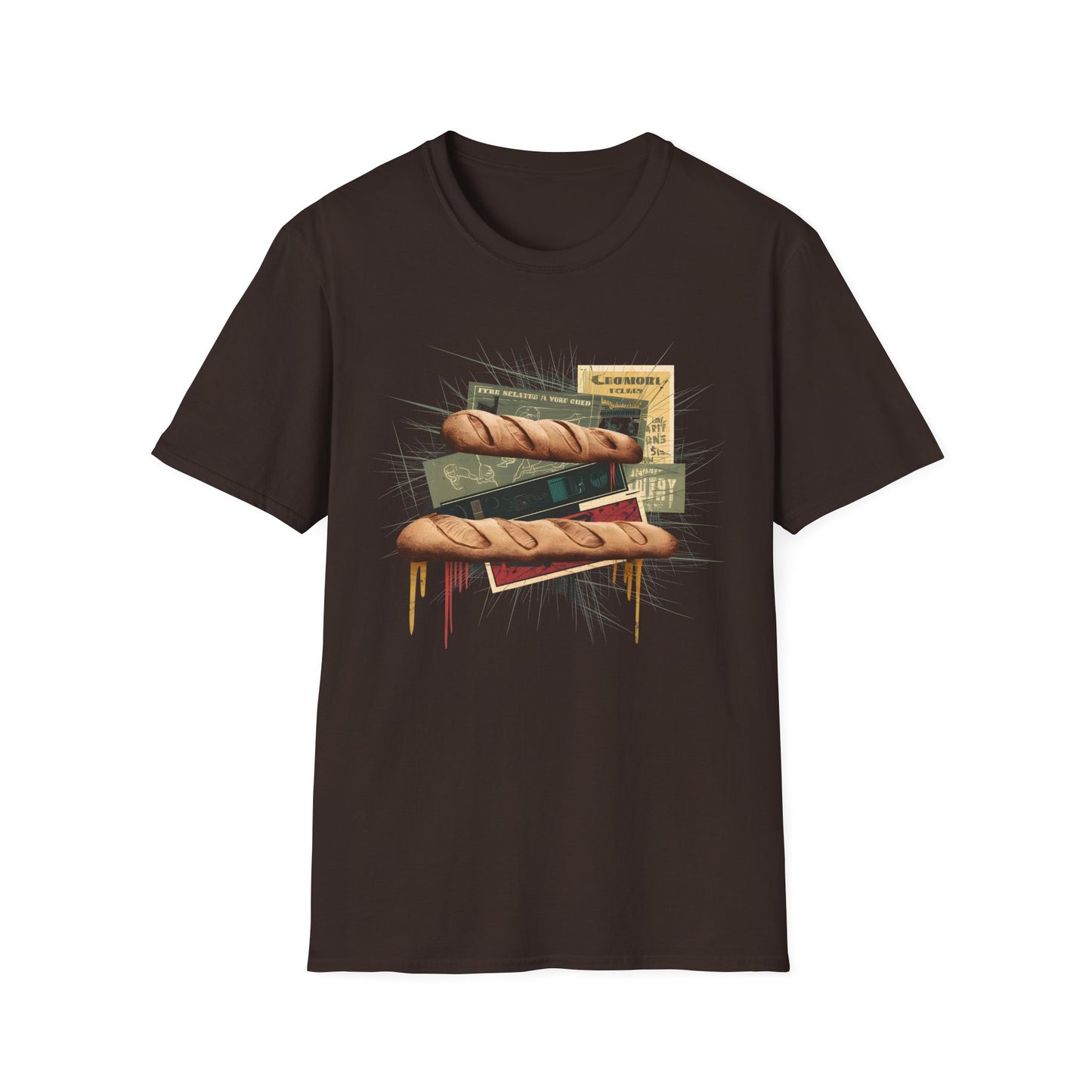 Rebel Baguette - Retro Punk Food Art Bakery T-shirt