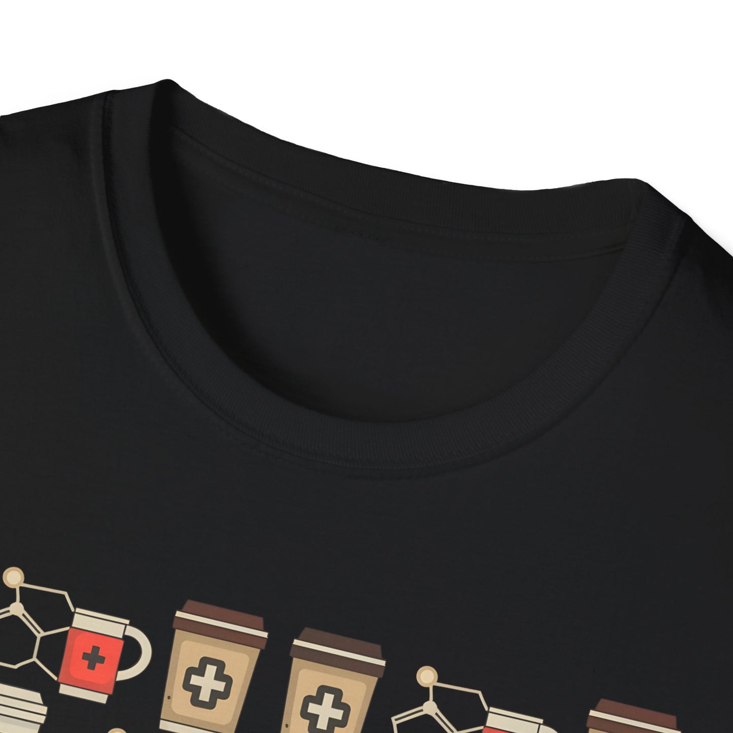 Caffeine Molecule Coffee Pattern - Coffee Chemistry Beverage T-shirt