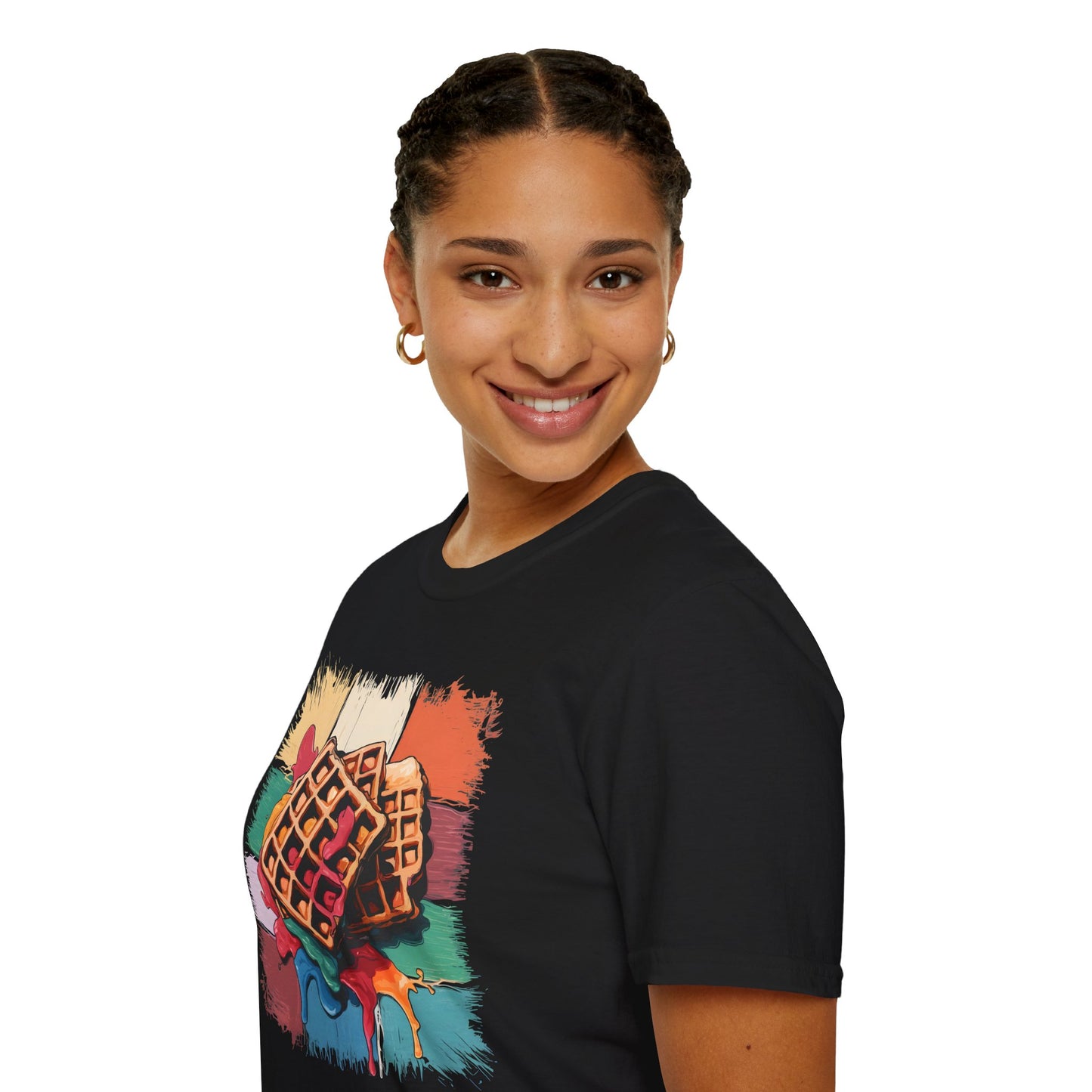 Waffles and Syrup - Painterly Breakfast Art Bakery T-shirt