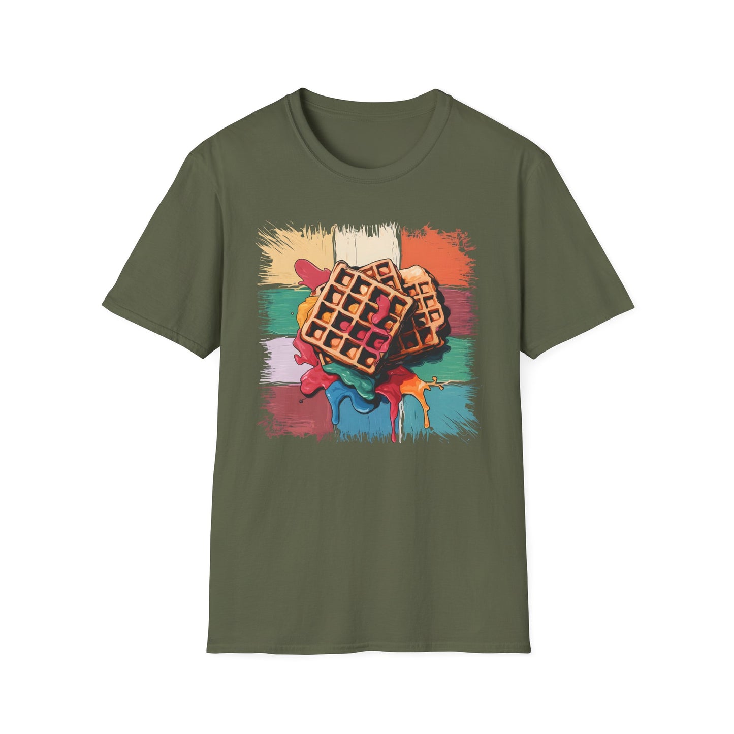 Waffles and Syrup - Painterly Breakfast Art Bakery T-shirt