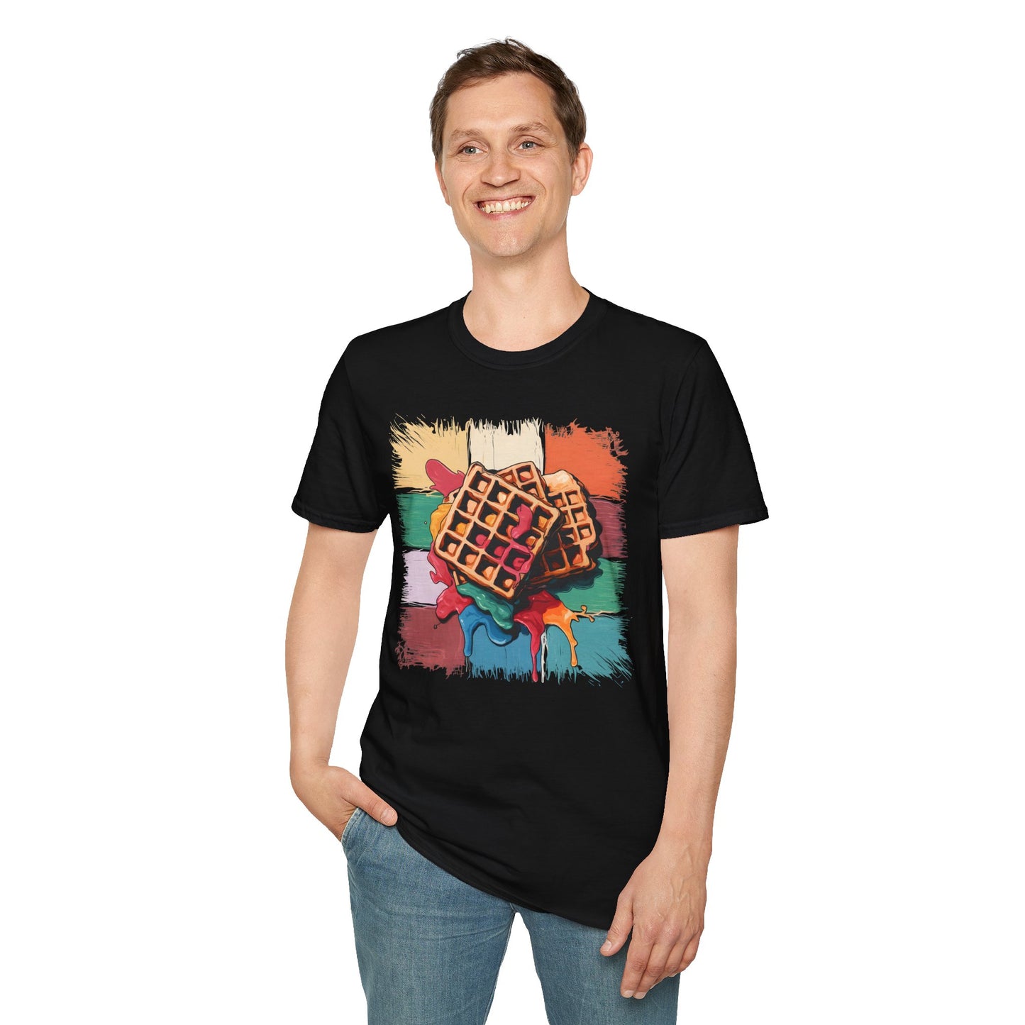 Waffles and Syrup - Painterly Breakfast Art Bakery T-shirt