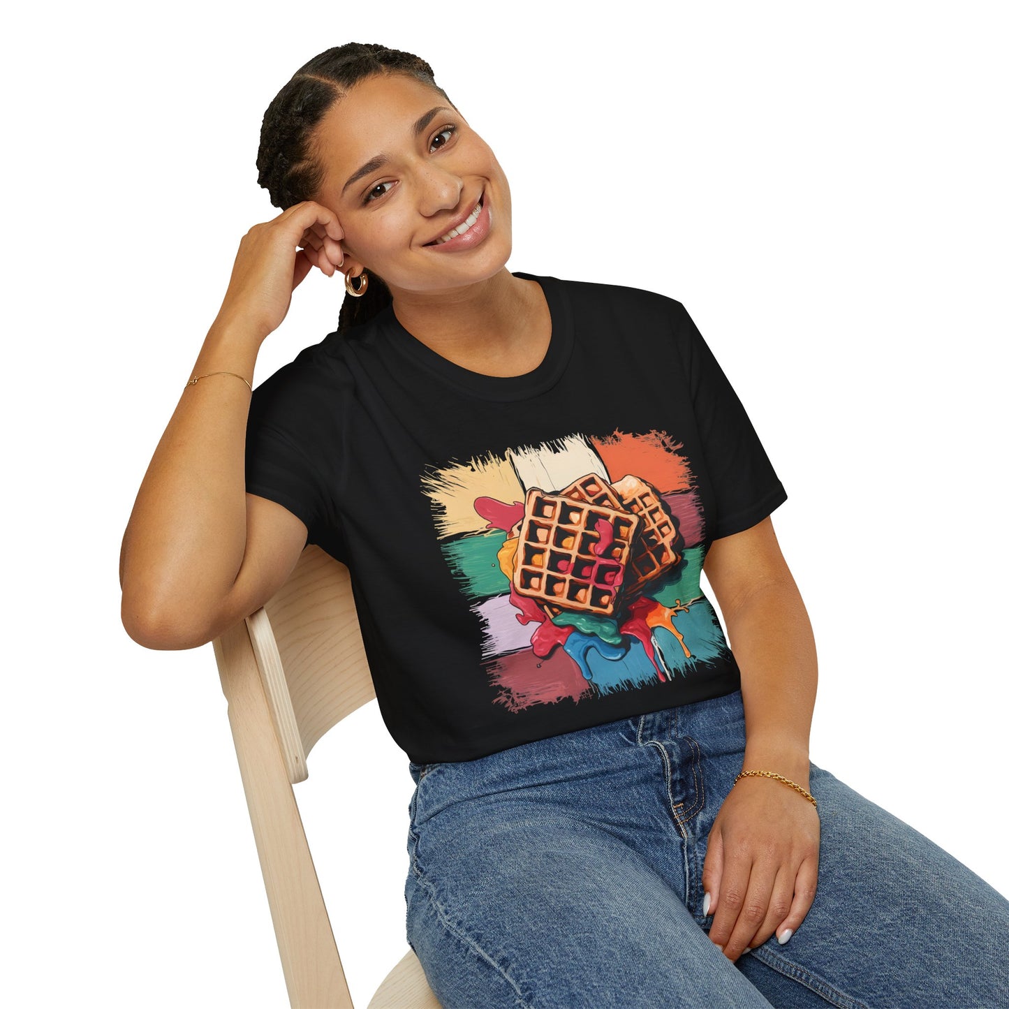 Waffles and Syrup - Painterly Breakfast Art Bakery T-shirt