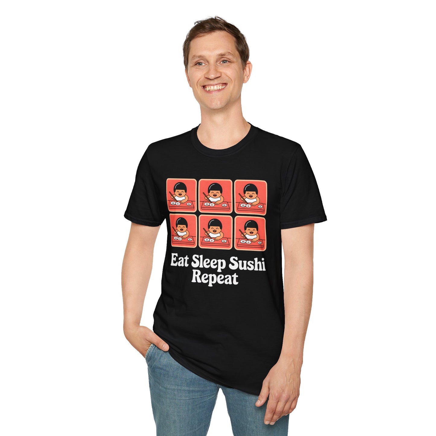 Eat Sleep Sushi Repeat - Adorable Pattern Food T-shirt