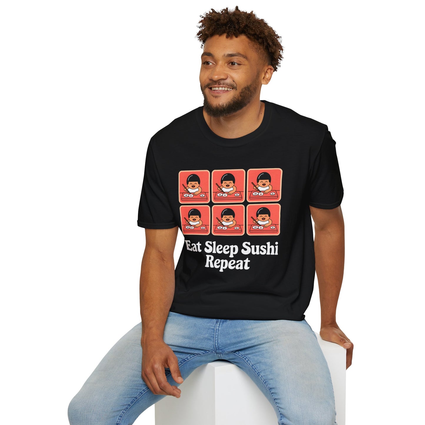 Eat Sleep Sushi Repeat - Adorable Pattern Food T-shirt