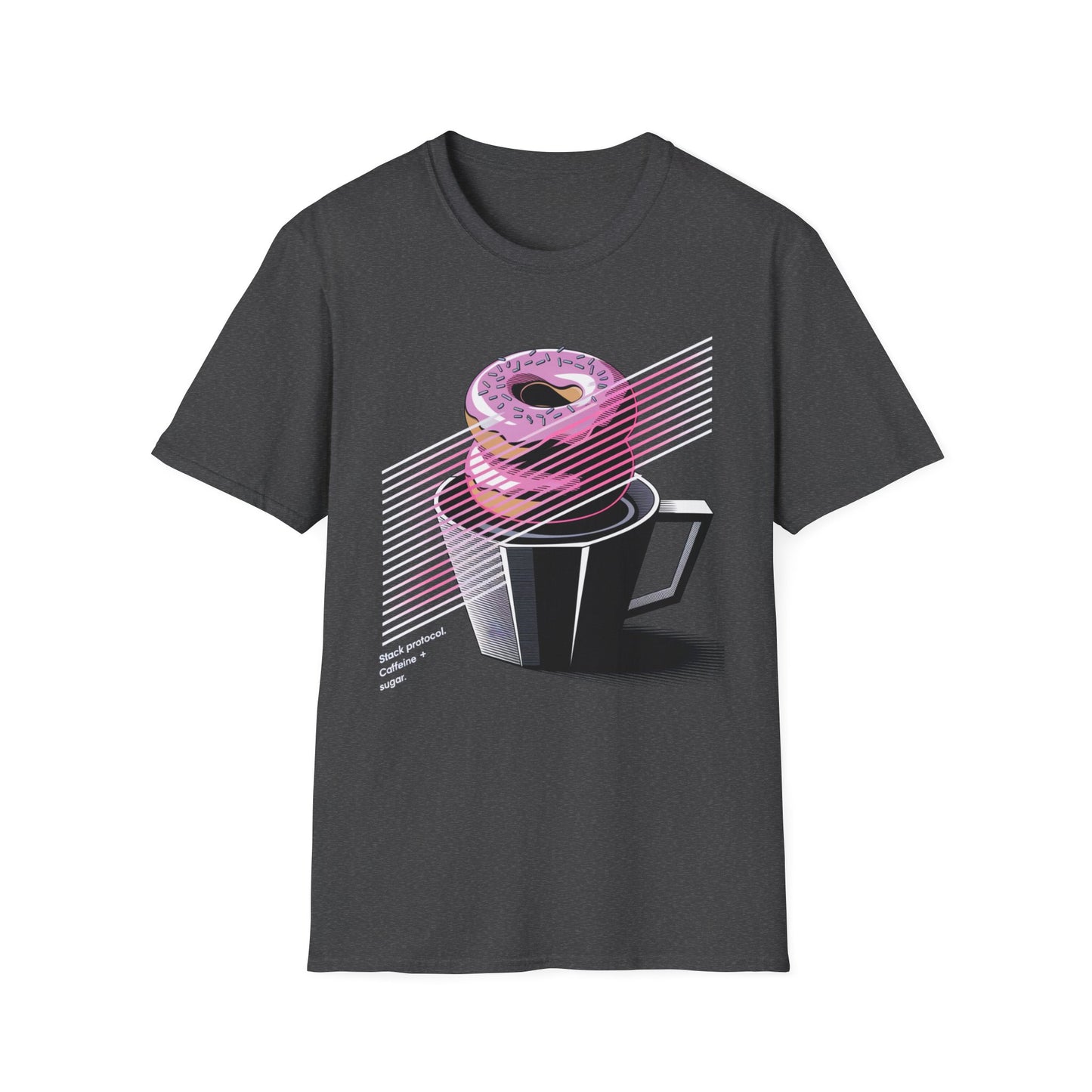 Stack Protocol: Coffee and Donut Abstract Bakery T-shirt