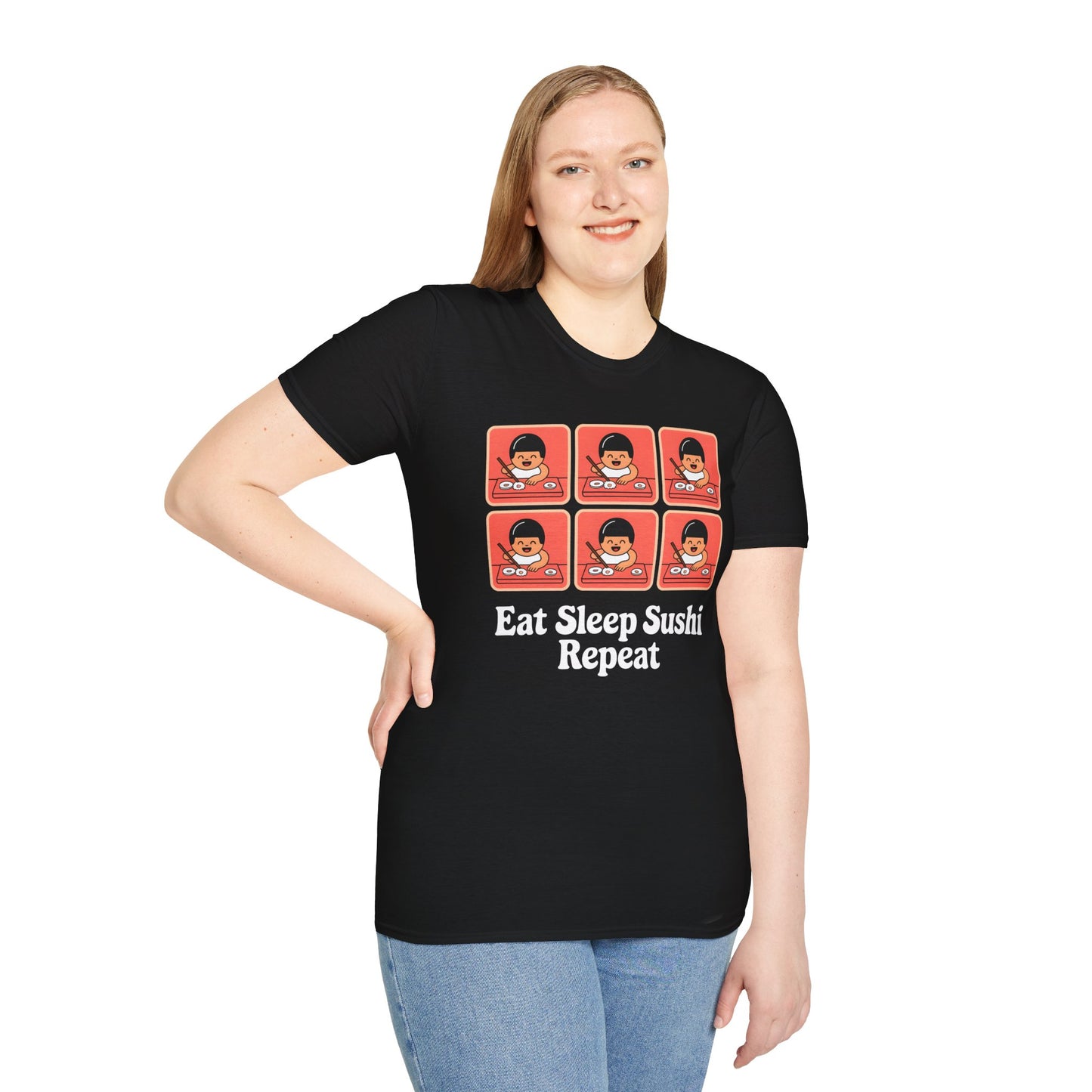 Eat Sleep Sushi Repeat - Adorable Pattern Food T-shirt