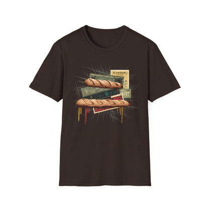 Rebel Baguette - Retro Punk Food Art Bakery T-shirt