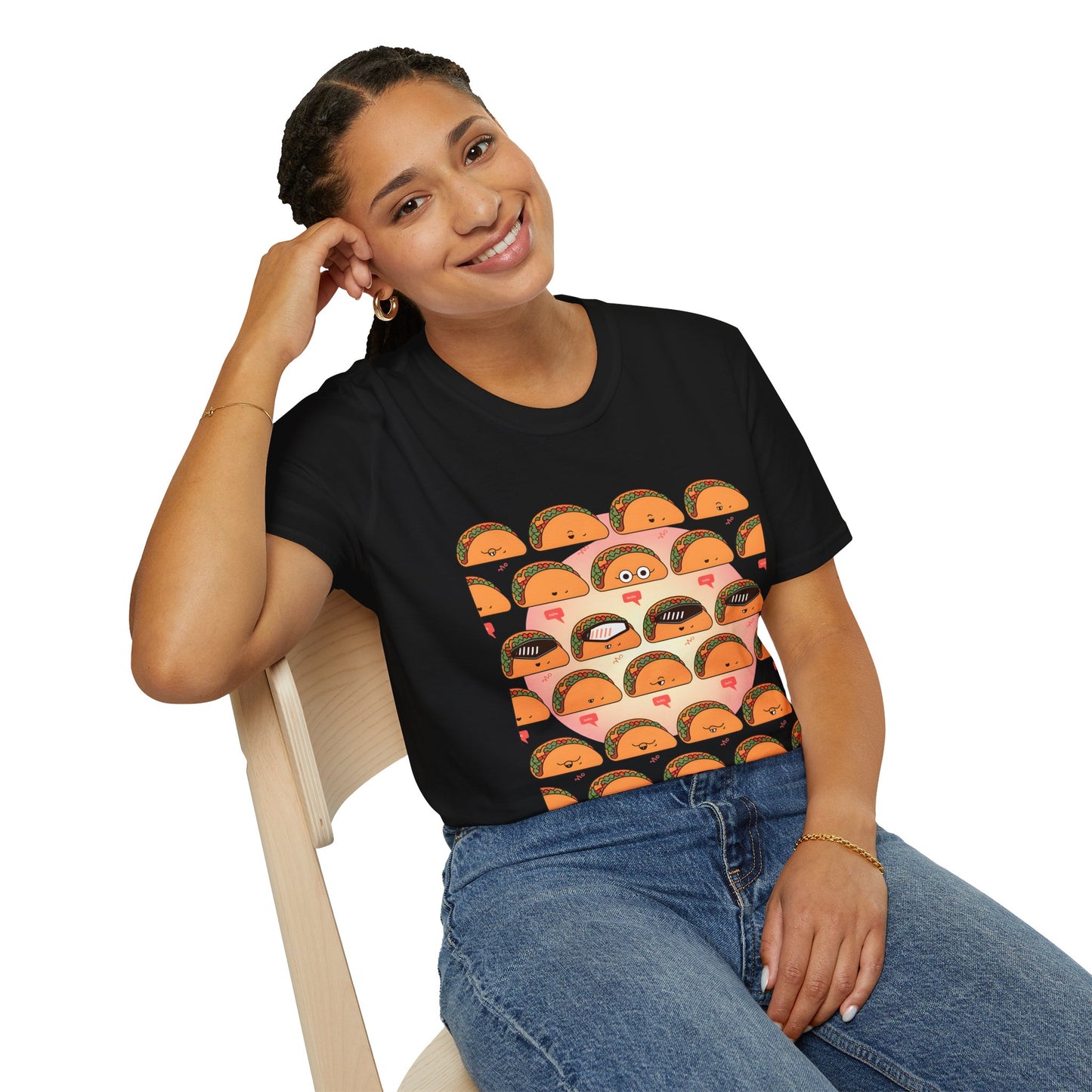 Funny Taco Pattern - Tacos with Attitude Food T-shirt