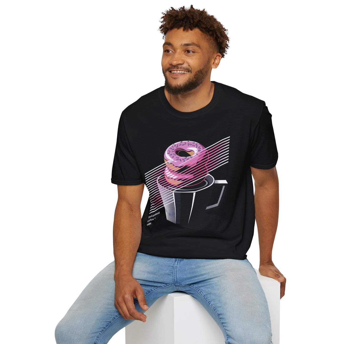 Stack Protocol: Coffee and Donut Abstract Bakery T-shirt