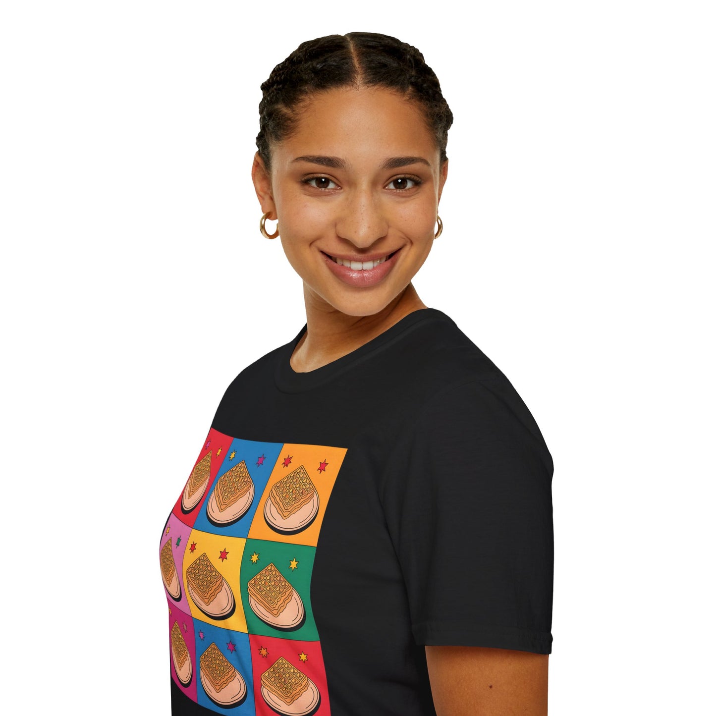 Waffles Pop Art - Retro Food Pattern Bakery T-shirt