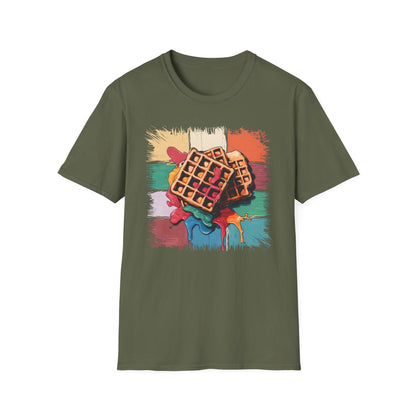 Waffles and Syrup - Painterly Breakfast Art Bakery T-shirt