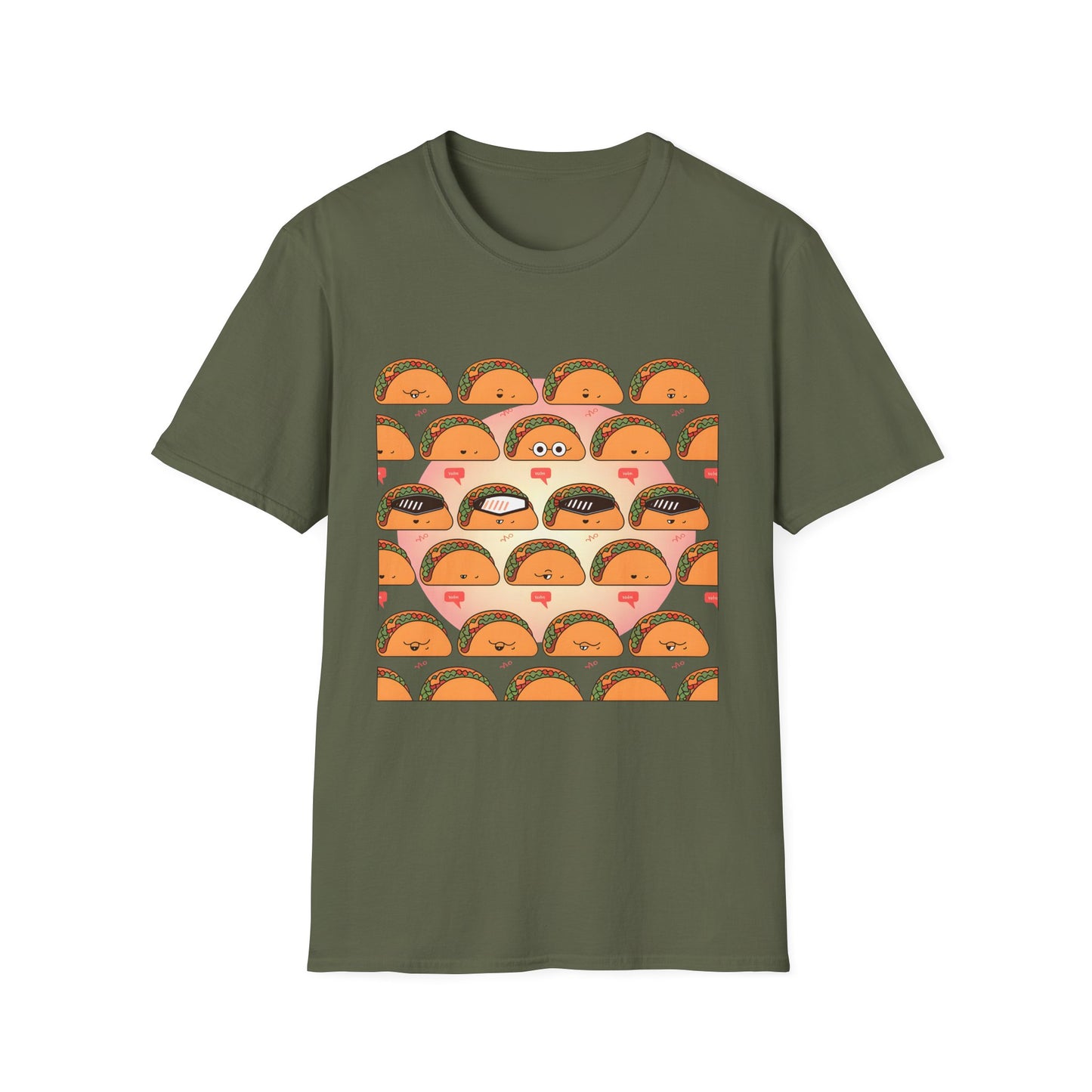 Funny Taco Pattern - Tacos with Attitude Food T-shirt