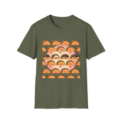 Funny Taco Pattern - Tacos with Attitude Food T-shirt