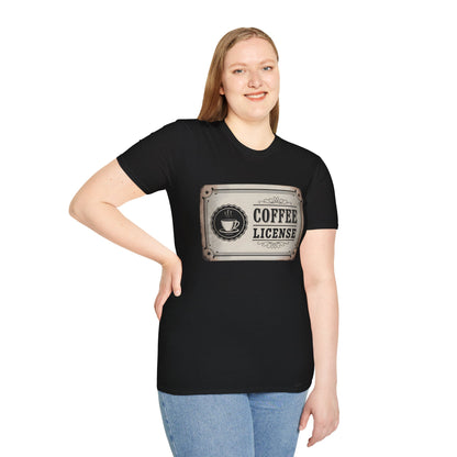 Official Coffee License - Vintage Barista Badge Beverage T-shirt