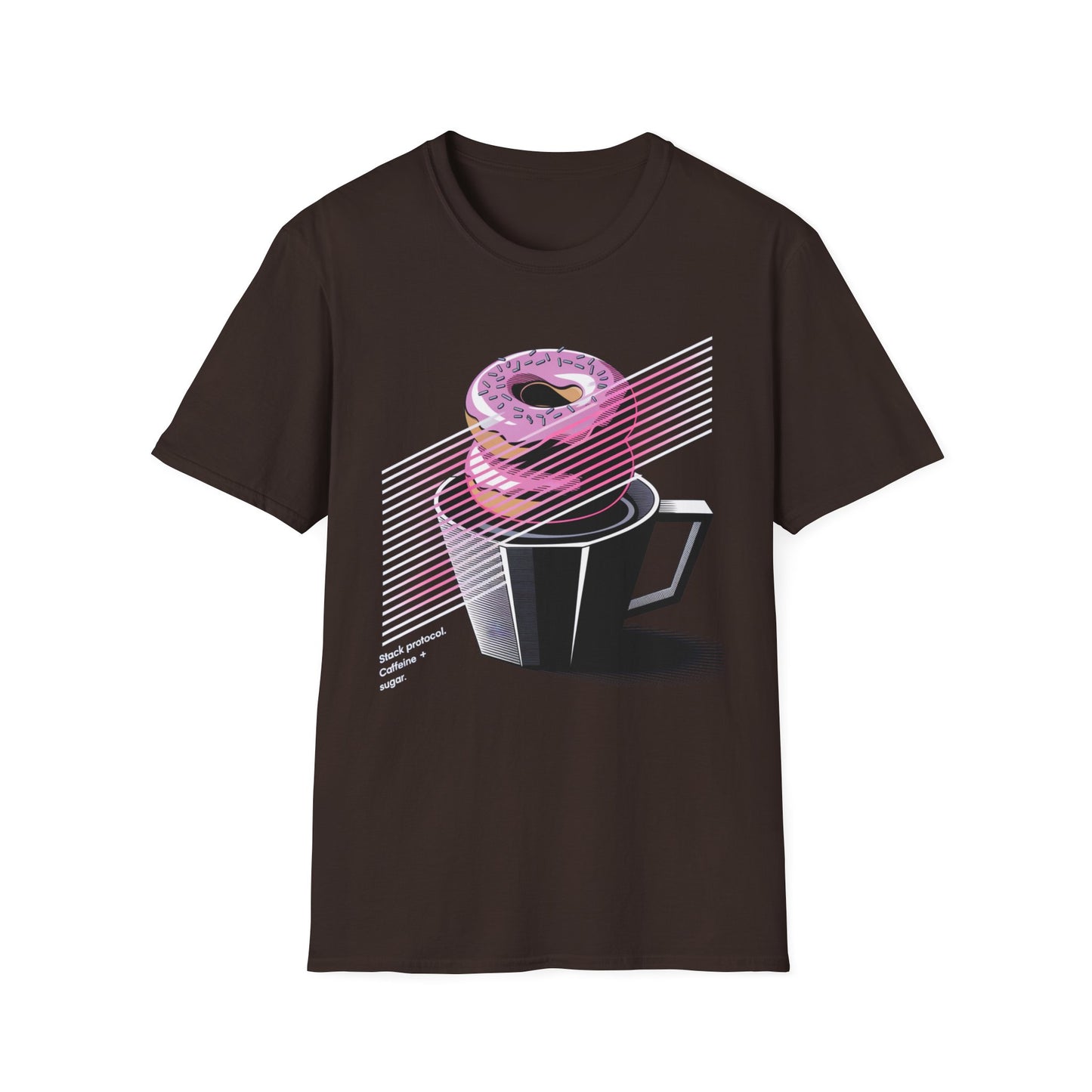 Stack Protocol: Coffee and Donut Abstract Bakery T-shirt