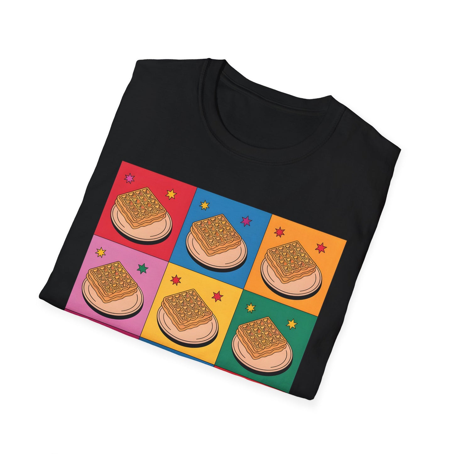 Waffles Pop Art - Retro Food Pattern Bakery T-shirt
