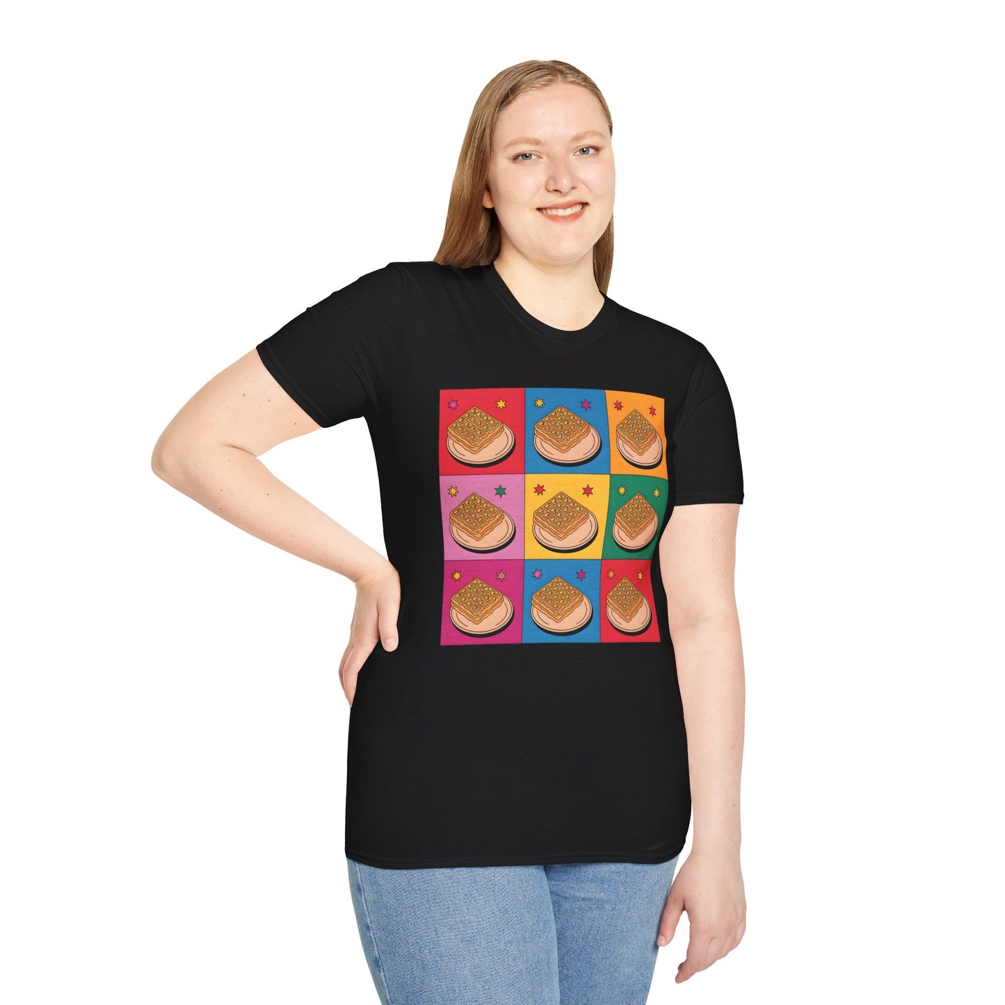 Waffles Pop Art - Retro Food Pattern Bakery T-shirt