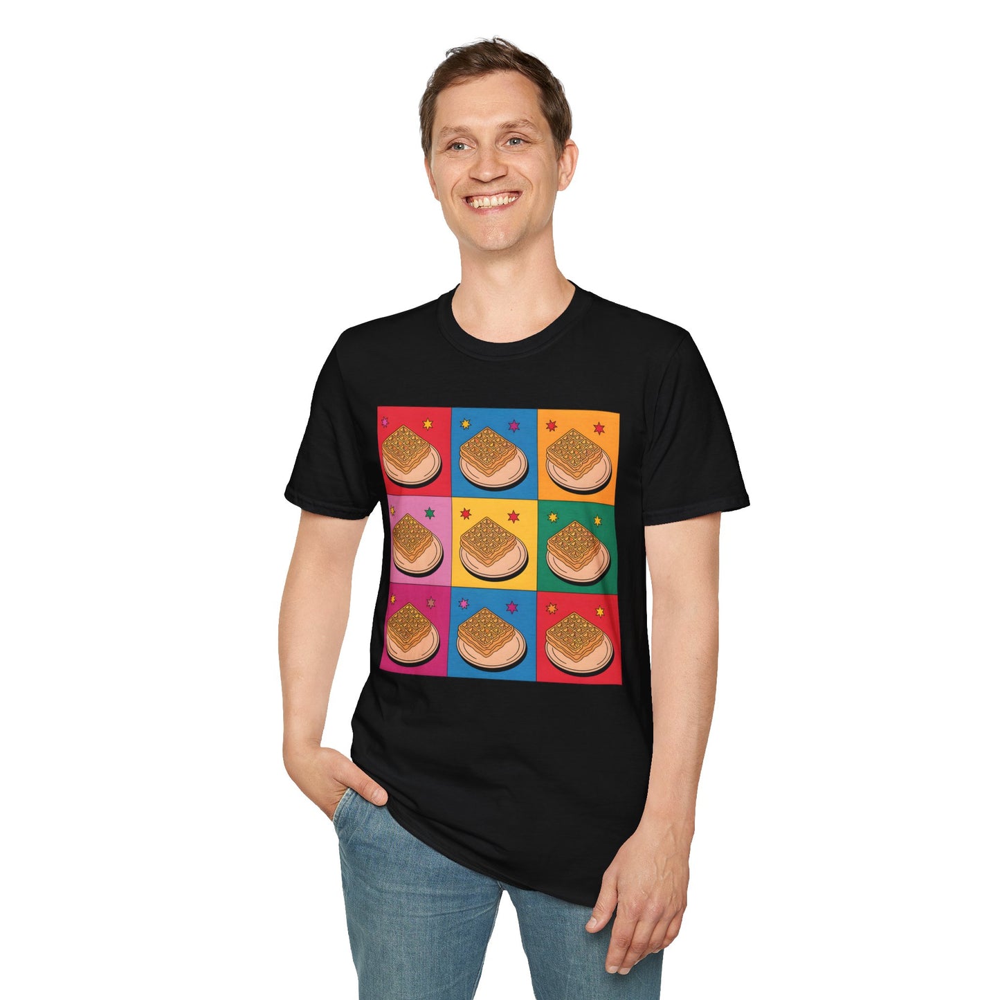 Waffles Pop Art - Retro Food Pattern Bakery T-shirt