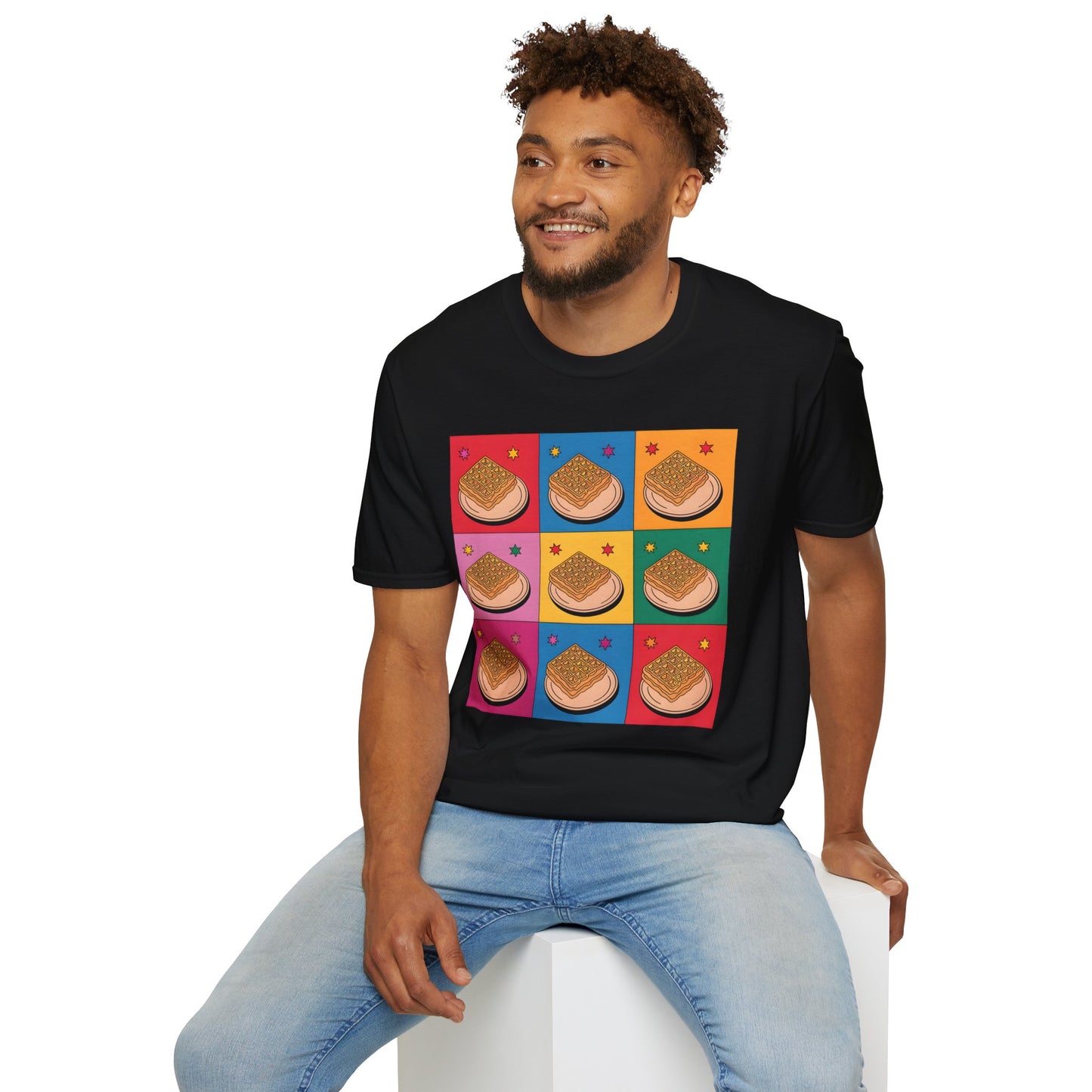 Waffles Pop Art - Retro Food Pattern Bakery T-shirt
