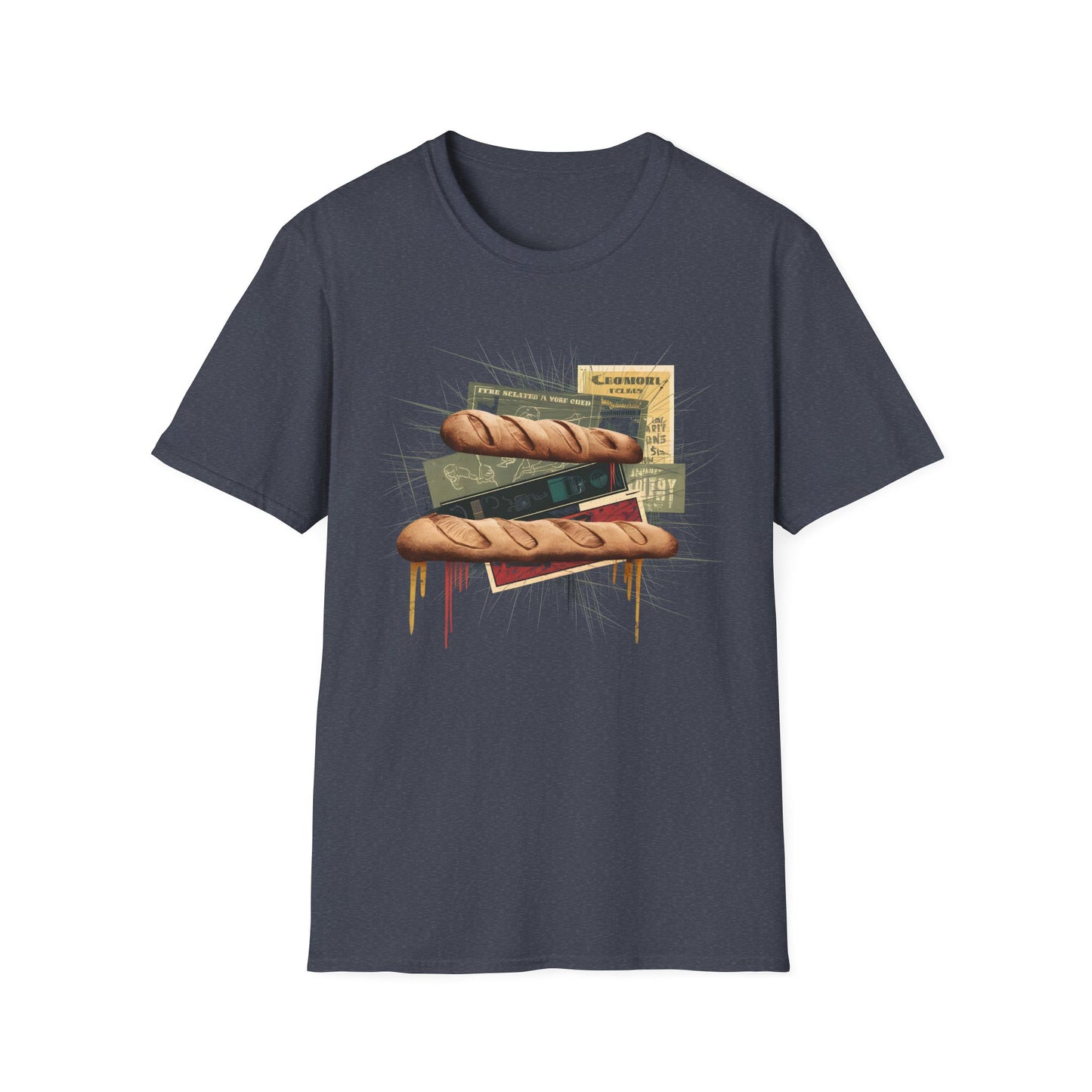 Rebel Baguette - Retro Punk Food Art Bakery T-shirt