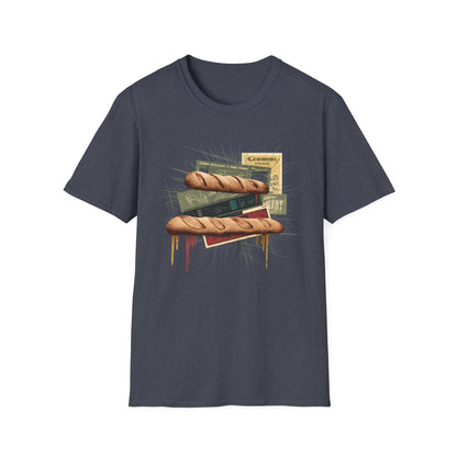 Rebel Baguette - Retro Punk Food Art Bakery T-shirt